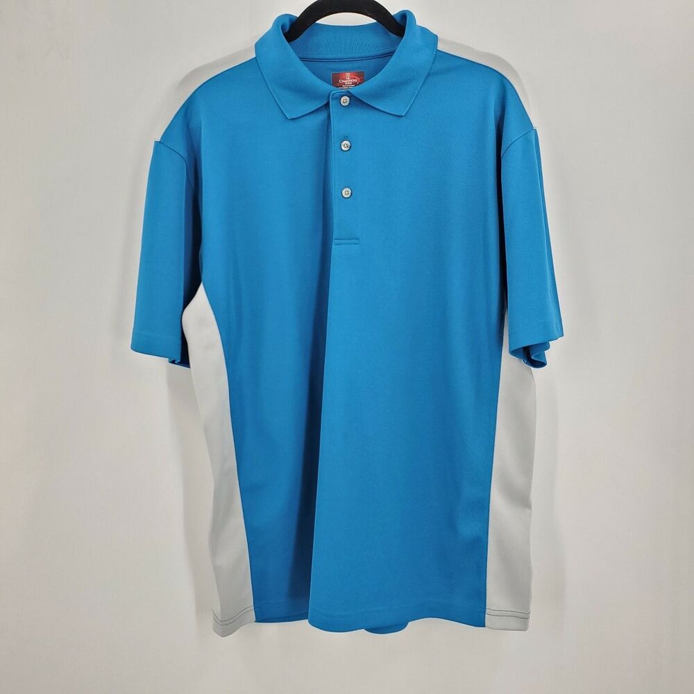 PGA Champions Tour Men's Golf Shirt Polo Top Size Large Blue Teal Shirt Golfer